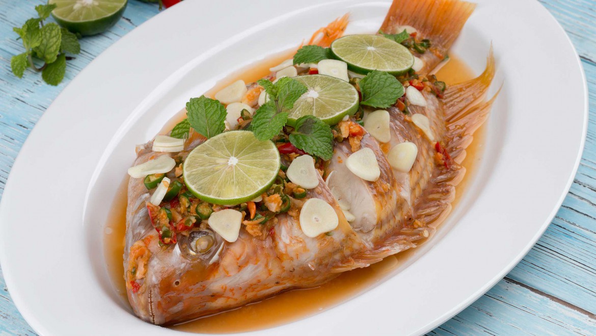 Thai Steamed Red Snapper with Chili & Lime